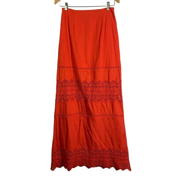 NIGHTCAP Skirt Maxi Exposed Zipper Crocheted Lace Tiered‎ Boho Carissa Renee - Picture 1 of 12